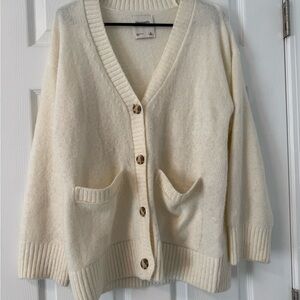 A&F Women's Cream Cardigan Sweater